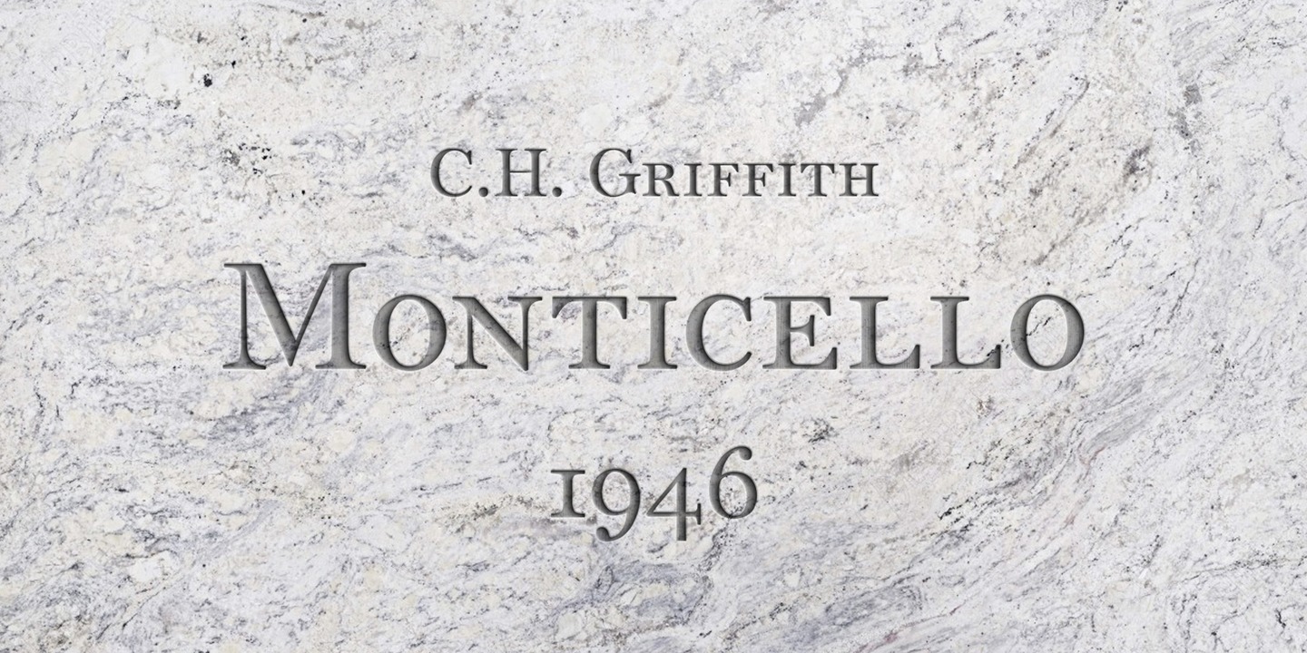 Пример шрифта Monticello